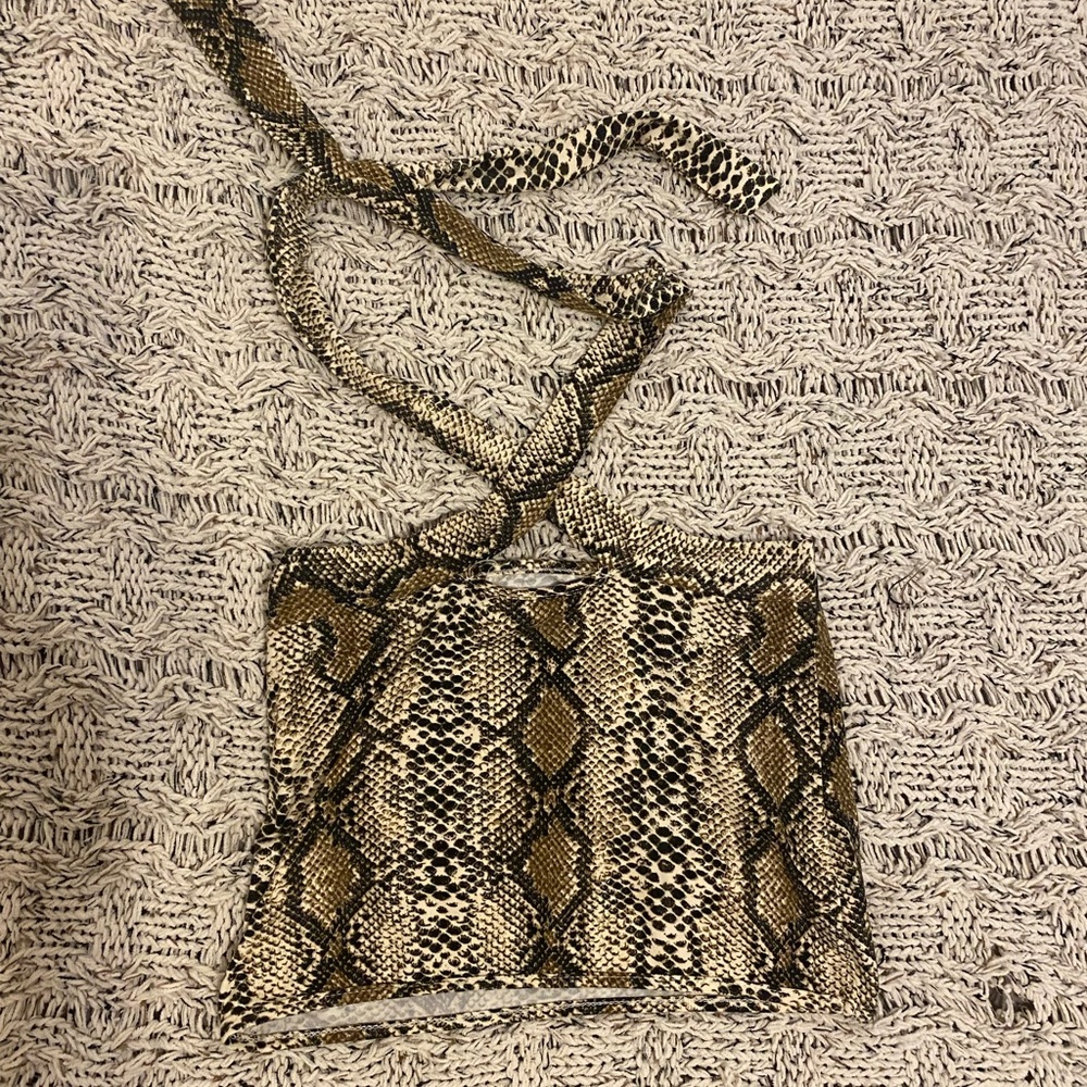Snake skin crop top